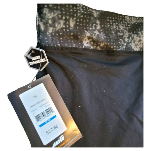 Avia Athletic Leggings Womans Pants Ankle Length Black Pink Floral 3X JJ3098 - Picture 9 of 10